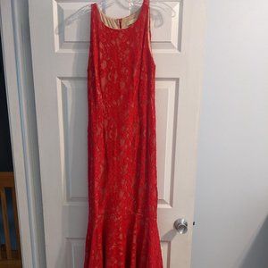 Red Lace Mermaid Gown